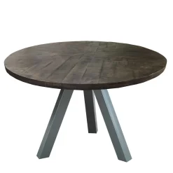 Outlet 120cm runder Holz Esstisch in Grey Wash - Nicoletta Tische