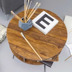 New 60cm runder Wohnzimmer Beistelltisch aus Sheesham - Pastilla Tische