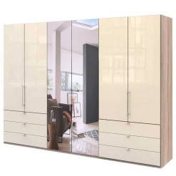 300cm 3-türiger Falttürenschrank mit Spiegel - Rativian Kleiderschränke|Schränke