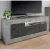 Best 138cm TV Bank in Dunkelgrau & Beton Grau - Uxena Tv & Hifi-Möbel|Lowboards