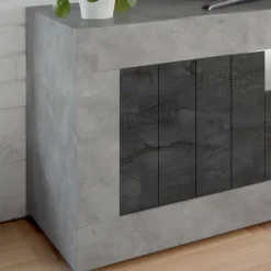 Best 138cm TV Bank in Dunkelgrau & Beton Grau - Uxena Tv & Hifi-Möbel|Lowboards