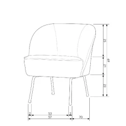 Best Cocktailsessel in Beige mit Schwarz - Lafronda Sessel