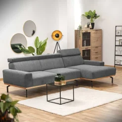 Best Cord L-Sofa mit verstellbarer Rückenhöhe - Jaypur Sofas