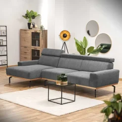 Best Cord L-Sofa mit verstellbarer Rückenhöhe - Jaypur Sofas