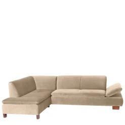 Best Couchecke in Beige mit Nussbaum Braun - Franatico Sofas