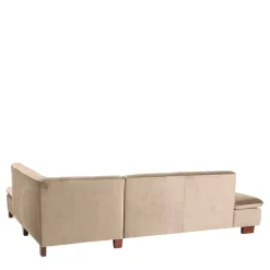 Best Couchecke in Beige mit Nussbaum Braun - Franatico Sofas