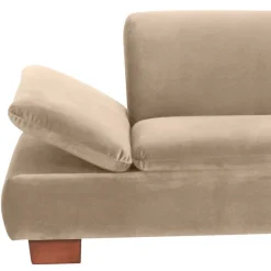 Best Couchecke in Beige mit Nussbaum Braun - Franatico Sofas