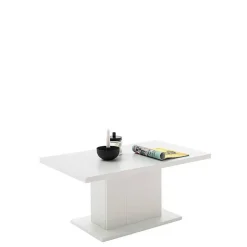 Outlet Couchtisch auf Säulengestell in Lichtgrau - Apulco Tische