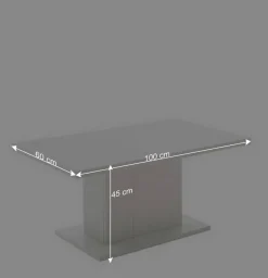 Outlet Couchtisch auf Säulengestell in Lichtgrau - Apulco Tische