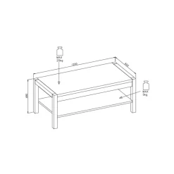 Hot Couchtisch mit Ablage in Wildeiche Holzoptik - Zavorra Tische