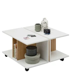 Outlet Couchtisch mit Ablagen auf Rollen - Hurada Tische