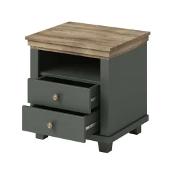 Best Country Nachtkommode in Dunkelgrün - Daney Kommoden