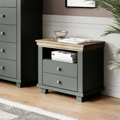 Best Country Nachtkommode in Dunkelgrün - Daney Kommoden