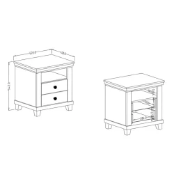 Best Country Nachtkommode in Dunkelgrün - Daney Kommoden