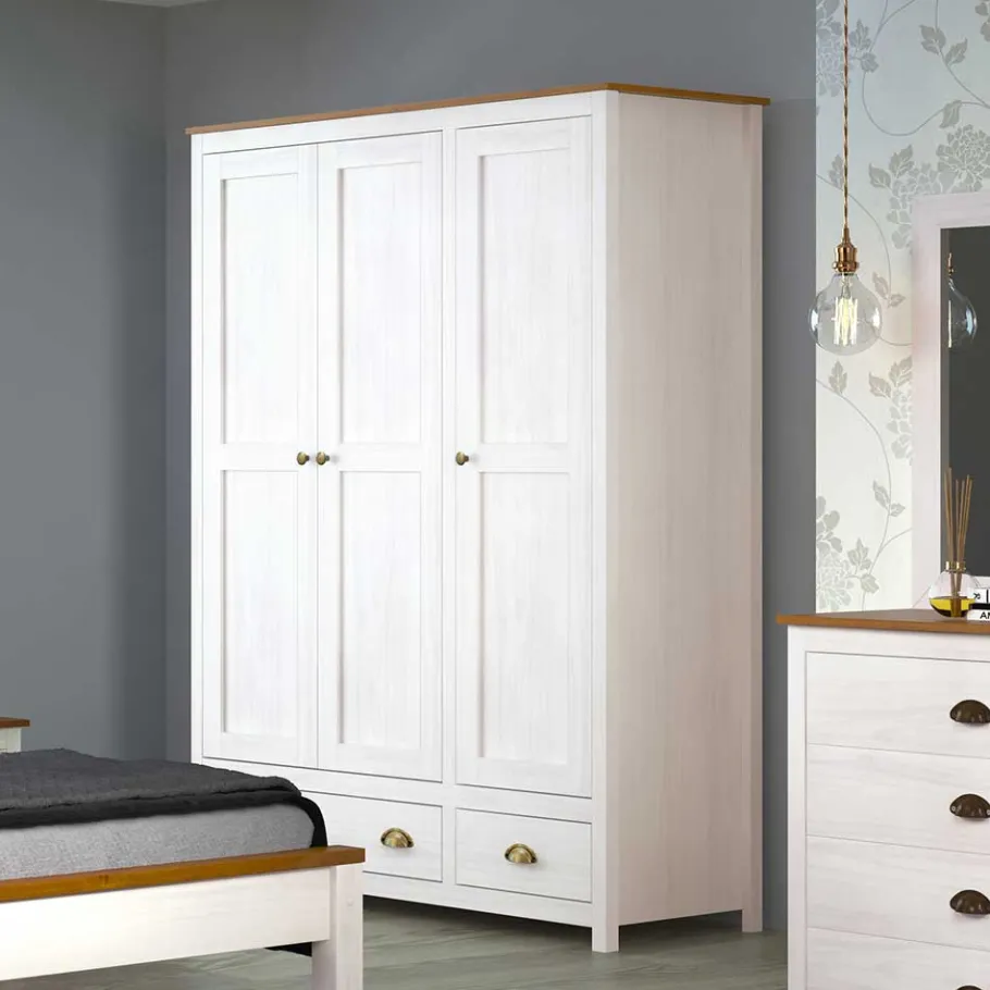 Sale Country Style Kleiderschrank mit 2 Schubladen - Abelkav Kleiderschränke|Schränke