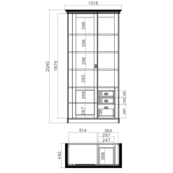 Discount Country Style TV Wand Kombi - Diatara (vierteilig) Wohnwände
