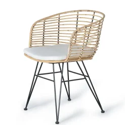 Best Design Armlehnenstuhl in Rattan Natur und Schwarz - Adatto (2er Set) Stühle