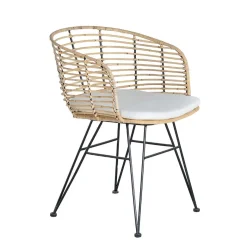 Best Design Armlehnenstuhl in Rattan Natur und Schwarz - Adatto (2er Set) Stühle