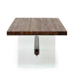 New Design Eiche Esstisch mit Glas Gestell - Ventida Tische