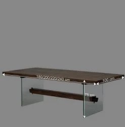 New Design Eiche Esstisch mit Glas Gestell - Ventida Tische