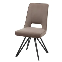Sale Design Esszimmerstuhl in Taupe Microfaser - Aloha (2er Set) Stühle