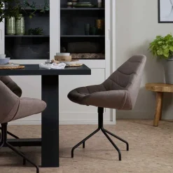 Sale Design Esszimmerstuhl in Taupe Lining gepolstert Stühle