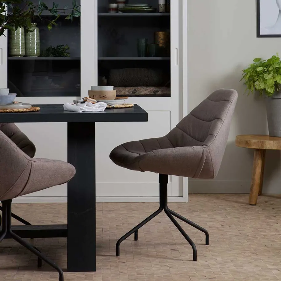 Sale Design Esszimmerstuhl in Taupe Lining gepolstert Stühle