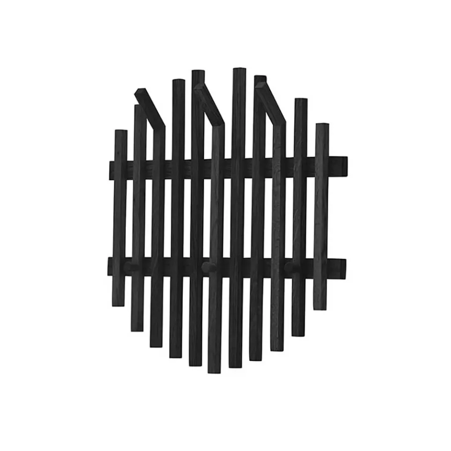 Best Design Garderobe aus schwarzen Eichenholz-Leisten - Gangizo Garderoben