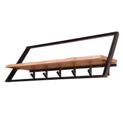 Design Hängegarderobe aus Metall und Holz - Nics Garderoben