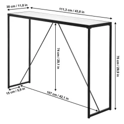 Outlet Design Konsolentisch mit Schwarzglas Platte - Burano Tische
