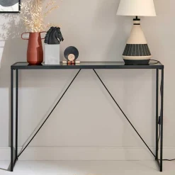 Outlet Design Konsolentisch mit Schwarzglas Platte - Burano Tische