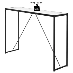 Outlet Design Konsolentisch mit Schwarzglas Platte - Burano Tische