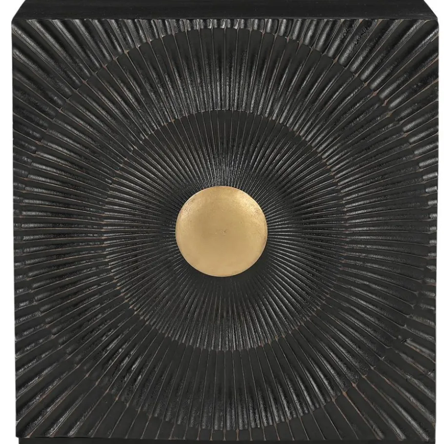 Best Design Nachtschrank in Schwarz und Gold - Oglio Kommoden