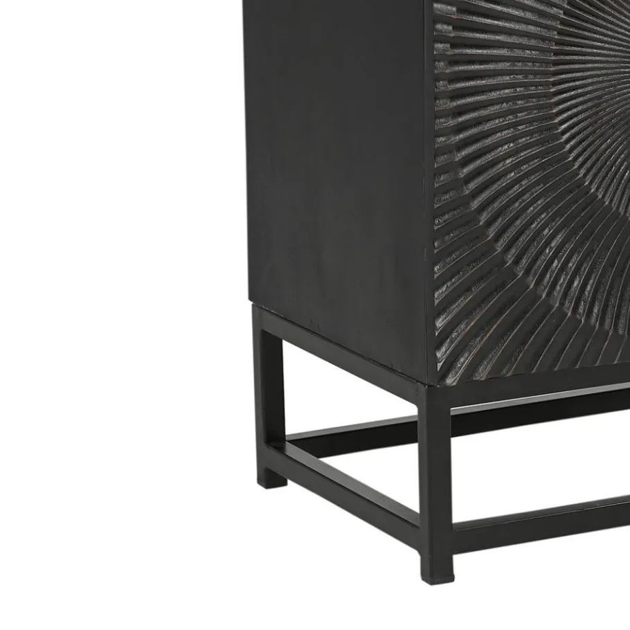 Best Design Nachtschrank in Schwarz und Gold - Oglio Kommoden