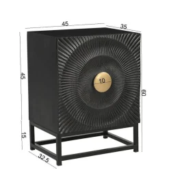 Best Design Nachtschrank in Schwarz und Gold - Oglio Kommoden