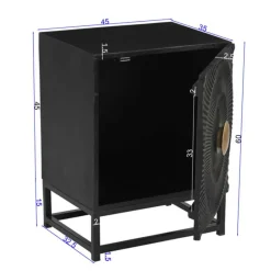 Best Design Nachtschrank in Schwarz und Gold - Oglio Kommoden