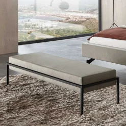 Sale Design Schlafzimmerbank in Grau Stoff - Jenn Sitzbank