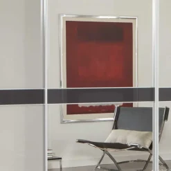 Sale Design Schrank mit Spiegel & Glas Front Hellgrau - Capolyna Kleiderschränke|Schränke