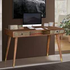 Sale Design Schreibtisch aus Mangoholz und Metall - Filurina Tische