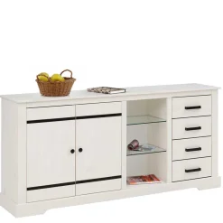 Best Design Sideboard in Weiß mit Schwarz - Manduza Sideboards