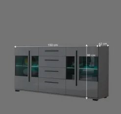 Sale Design Sideboard Nennja in Weiß Hochglanz Glas Sideboards