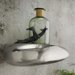 Clearance Design Wandregal in Nickelfarben - Indrya Regale