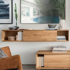 New Design Wohnwand aus Massivholz - Sinta (dreiteilig) Wohnwände