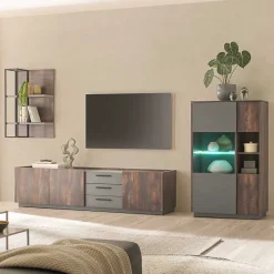 Clearance Design Wohnwand Kombi modern - Mundo (dreiteilig) Wohnwände