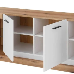 Discount Design Wohnwand Set in Mattweiß - Adejano (dreiteilig) Wohnwände