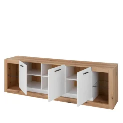 Discount Design Wohnwand Set in Mattweiß - Adejano (dreiteilig) Wohnwände