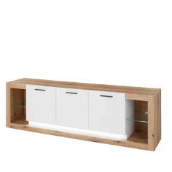 Discount Design Wohnwand Set in Mattweiß - Adejano (dreiteilig) Wohnwände