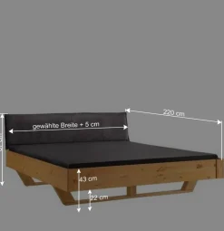 Best Designbett mit Holzkufen aus Kiefer gelaugt - Ravilon Betten