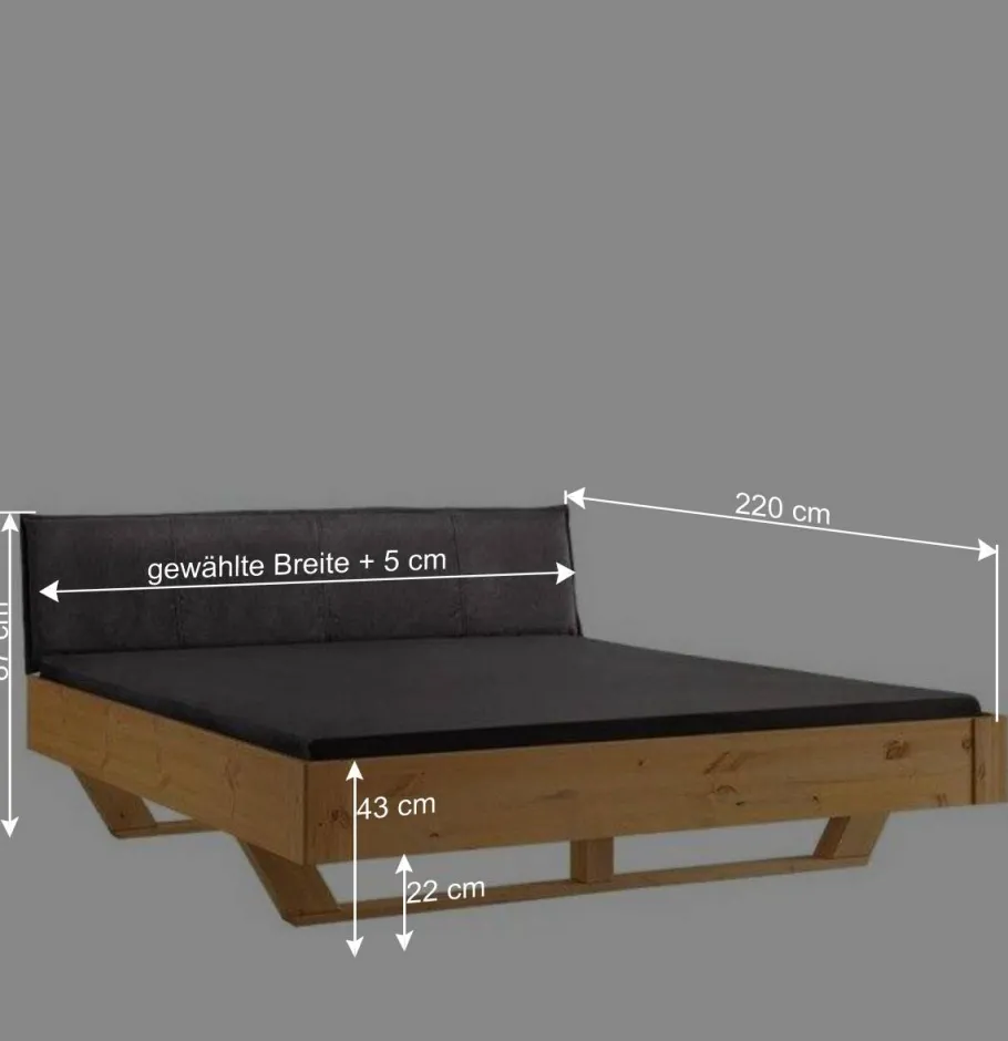 Best Designbett mit Holzkufen aus Kiefer gelaugt - Ravilon Betten