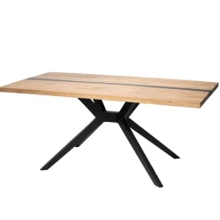 Discount Design-Eichentisch mit Buchenholz-Spidergestell - Drakura Tische
